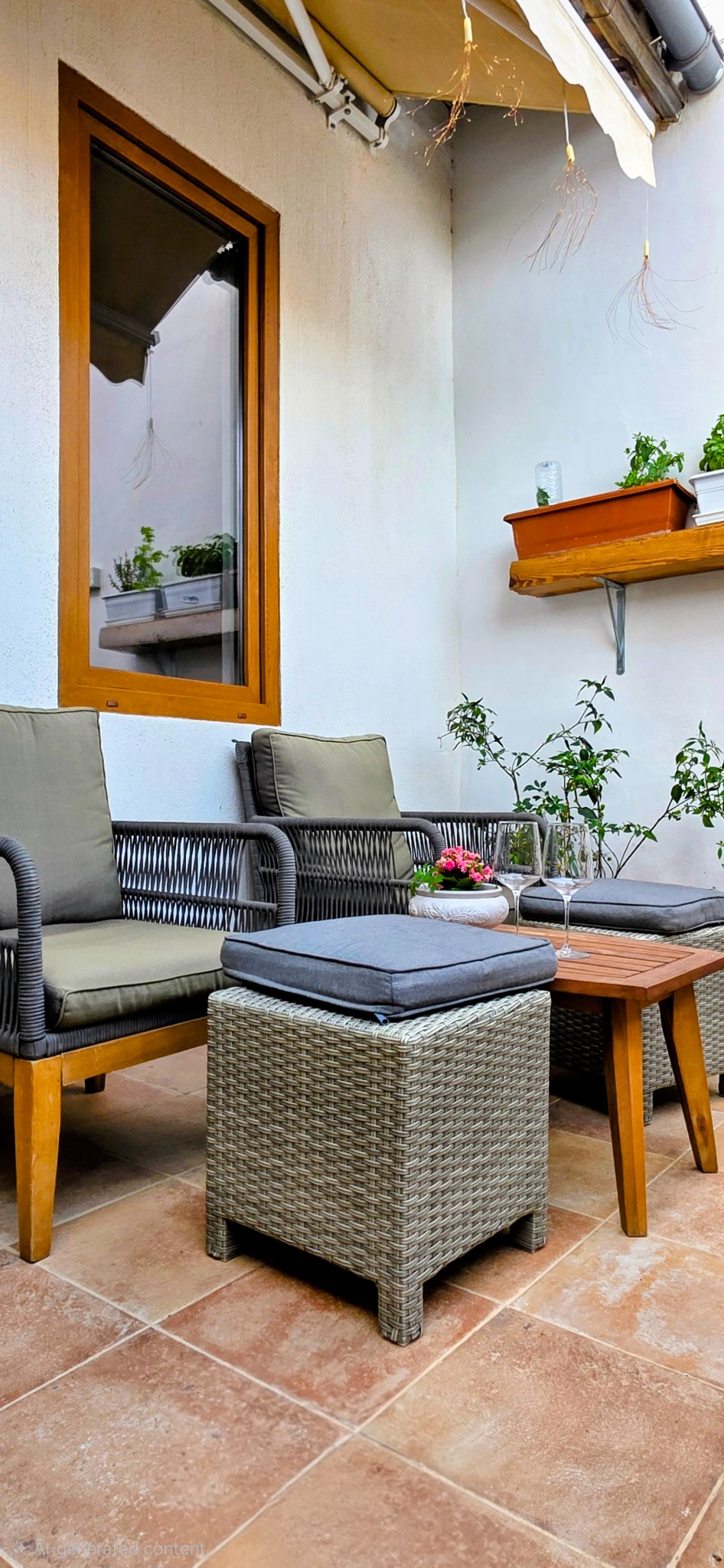 Private terrace seating area